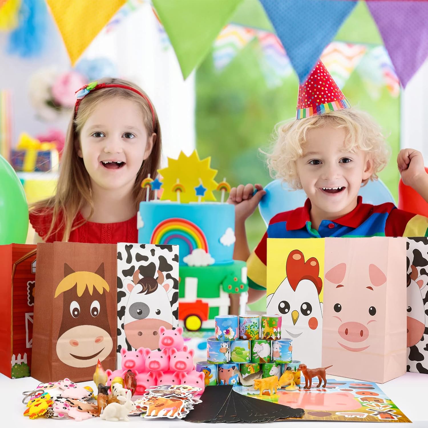 Farm Party Favors, 134 PCS Farm Animal Party Favors, Farm Party Decorations Barnyard Birthday Party Supplies, Return Gifts for Kids Birthday, Goody Bag Stuffers - Image 8