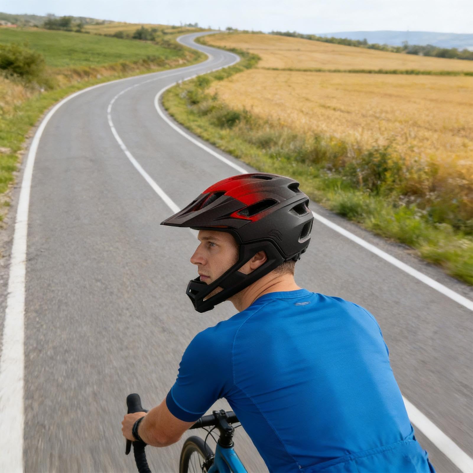 Kask motocyklowy – oddychający kask z twardą obudową – kask rowerowy dla dorosłych, dla mężczyzn, kobiet, młodzieży, żony, męża, syna, córki i rodziny, do jazdy na deskorolce
