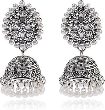 Jhumka Earrings for Women Indian Jewellery Indian Sarees Dresses Chandelier Jewelry for Women Bollywood Party Accessories