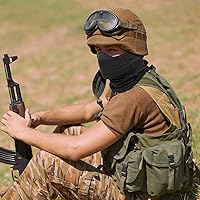 Vista 7 de AOUTACC Pasamontañas Airsoft, estilo táctico Airsoft máscara protectora de cara completa, máscara de silicona para Airsoft/ciclismo