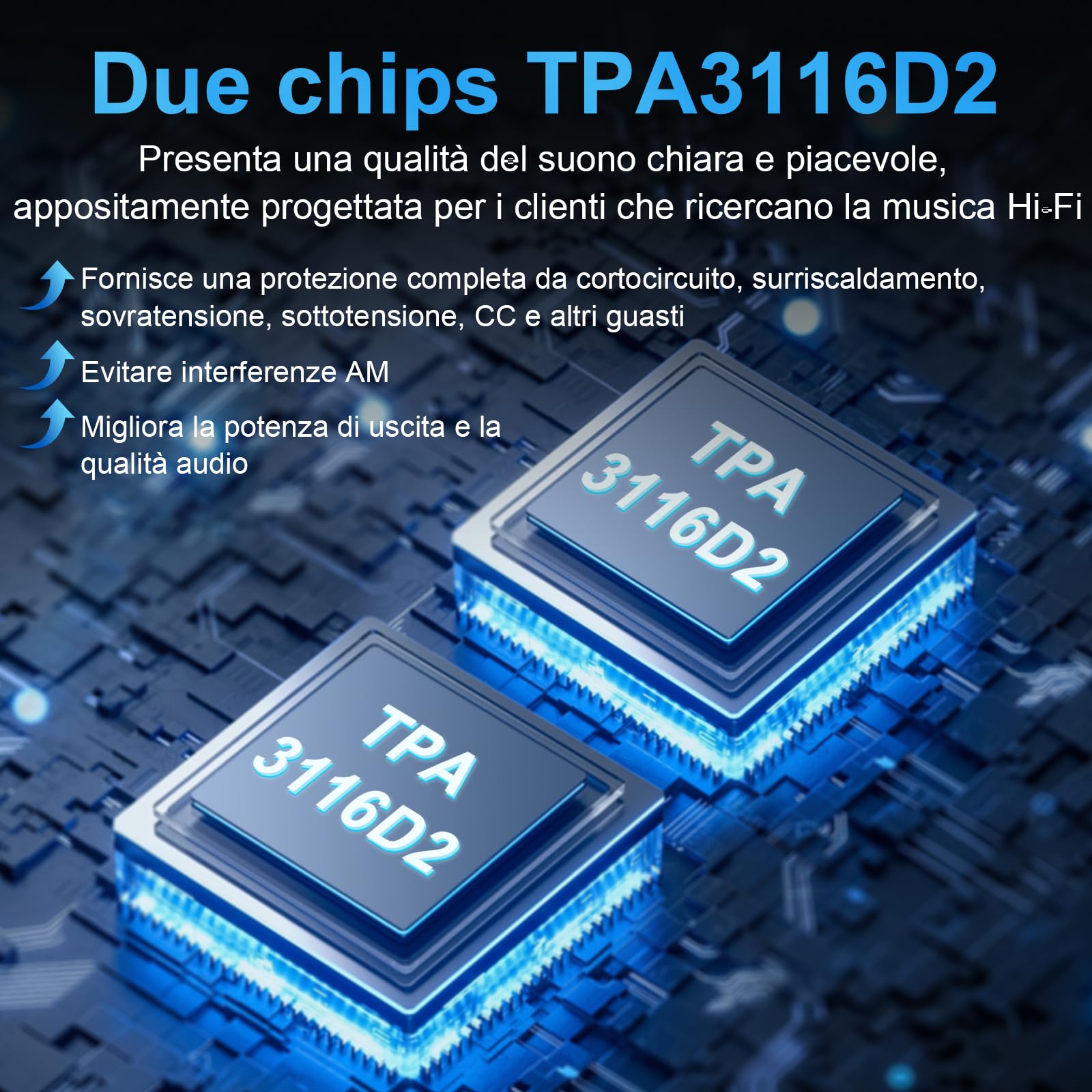 Depusheng DPA30 Amplificatore ricevitore audio 2.1 canali Mini Hi-Fi Bluetooth 5.0 Amplificatore componente audio 50 W x2+100 W per altoparlanti passivi da esterno/subwoofer Subwoofer alimentato