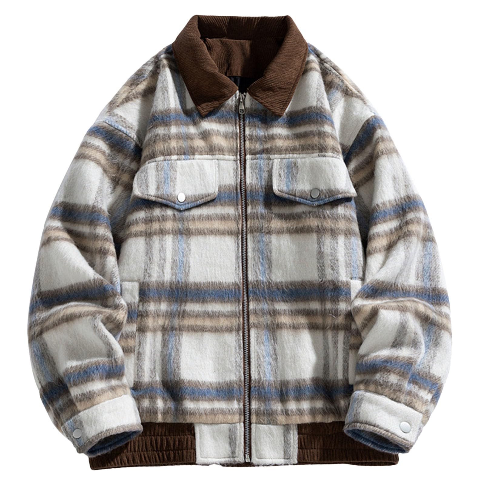 Generisch Giacca da uomo a maglia con chiusura lampo e colletto alto, struttura a nido d'ape, cardigan, maglione leggero, giacca corta da uomo, impermeabile, traspirante e confortevole