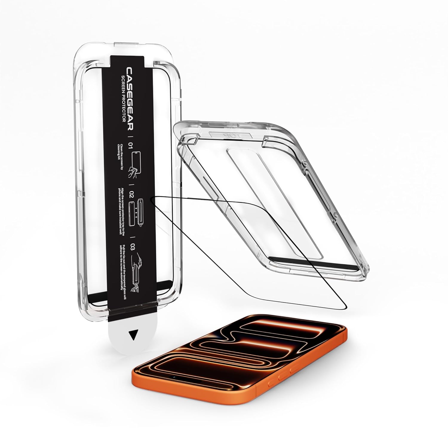 CASEGEAR Impact Pro Screen Protector Compatible With iPhone 17 Pro | Unbreakable Protection | Complete Coverage Tempered Glass | Easy Installation Kit