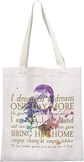 MEIKIUP Les Aesthetic Miserables Quote Broadway Musical Canvas Tote Bag Musical Theater Fans Gift One Day More Tote Bag