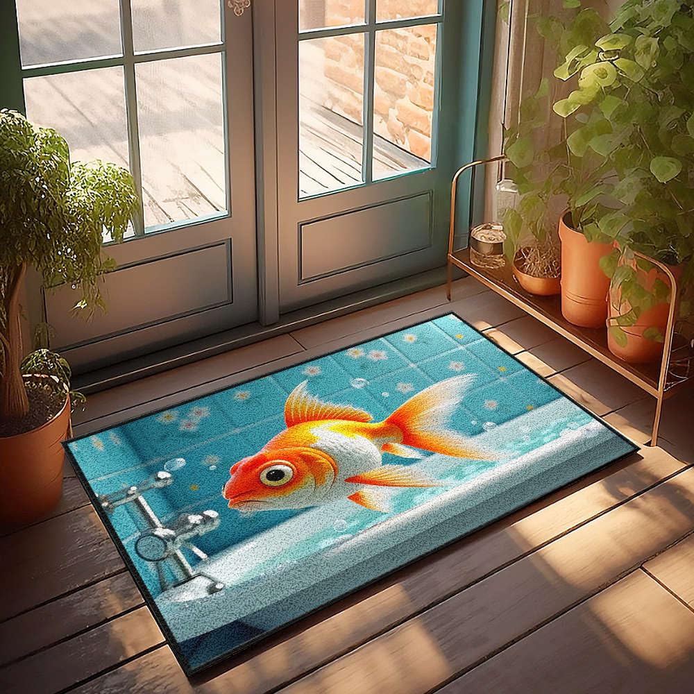 Tapis d'extérieur poisson rouge pour embellir votre terrasse