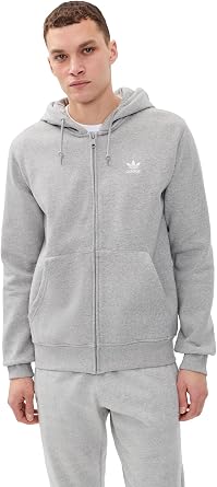 adidas Mens Trefoil Essentials Full Zip Hoodie
