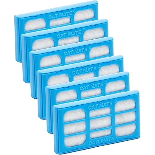 Pet Mate Genuine Replacement Filter Cartridges for Use with Cat and Dog Mate Pet Fountains, Pack of 6