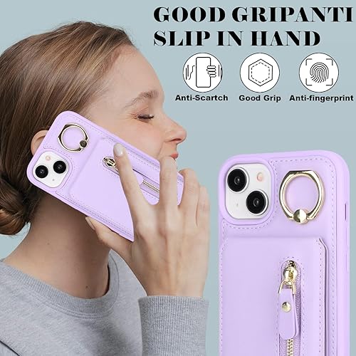 Miniatura 6 de Havaya Magsafe - Funda para iPhone 13, compatible con iPhone 14, con tarjetero para mujer, cartera de piel con cremallera desmontable 2 en 1,