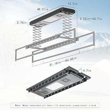 Electric Ceiling Clothes Drying Rack,with Drying/Remote 110V-120V