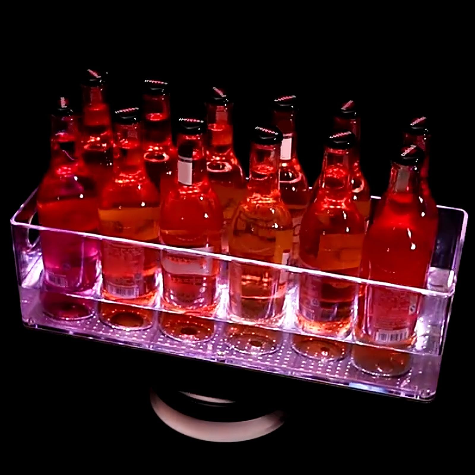 Enfriador de Botellas Acrílica LED para Champán Cubitera Recargable Que Cambia de Color Botellero Vino para Reuniones Familiares, Bares Informales, Fiestas Privadas(White,20 * 20 * 20.5cm)