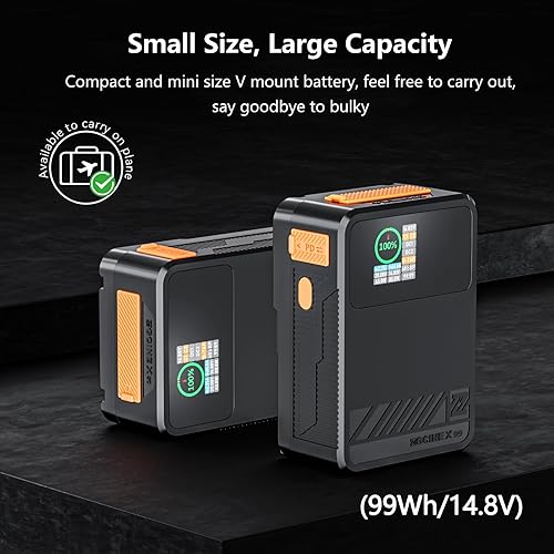 Miniatura 2 de ZGCINE Batería de montaje X99 V 99WH14.8V, mini batería de montaje en V compatible con cargador rápido USB-C PD de 100 W con D-TAP, PD dual USB-C,