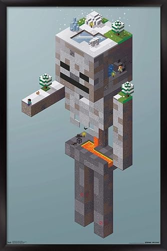 Trends International Minecraft - Póster de pared de esqueleto de Tundra, 22.375 x 34 pulgadas, versión enmarcada en negro