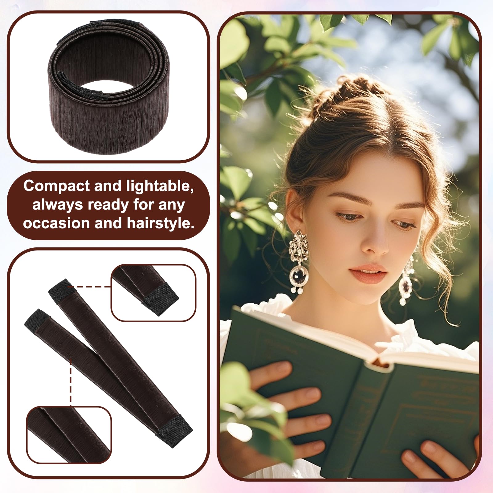 cobee 3 piezas para hacer moños para cabello de mujer, kit de moño de ballet, accesorios para hacer moños, herramienta de trenzado francés, rizador, diademas, para mujeres y niños, pelo largo y corto