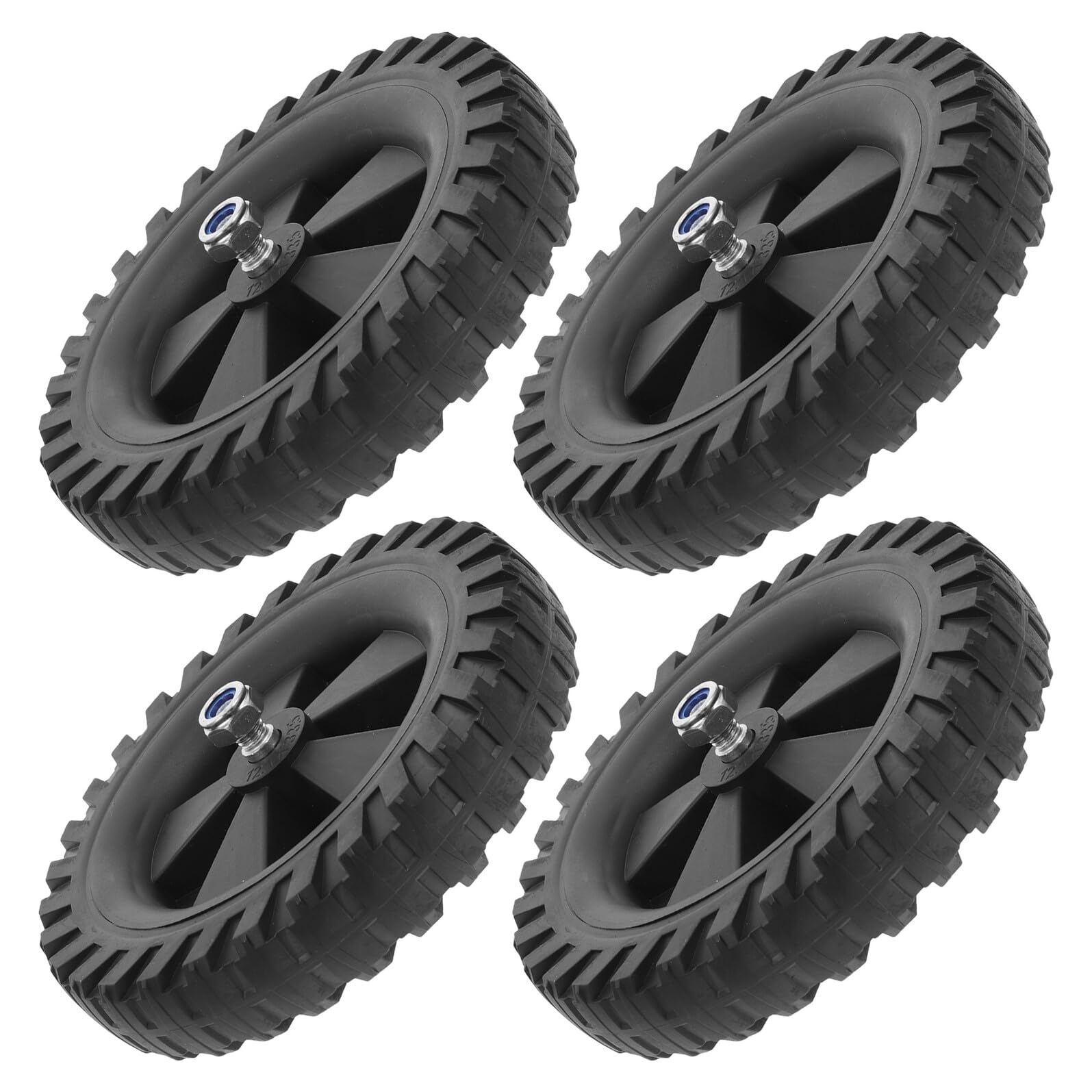 Roues compresseur d'air 16,3 cm Alipis, roulettes caoutchouc noir trou de fixation 1,2 cm