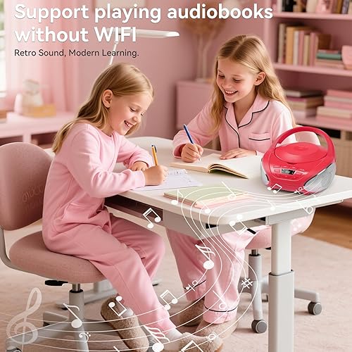 Miniatura 5 de Gueray Reproductor de CD portátil Boombox Radio Reproductores de CD con altavoces Audio para el hogar Radio FM Entrada AUX Soporte Auriculares Modo