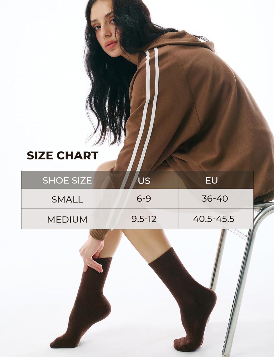 CS CELERSPORT Crew Socks for Women, 5 Pack Retro Cotton Casual Cushioned Slouchy Socks - Image 4