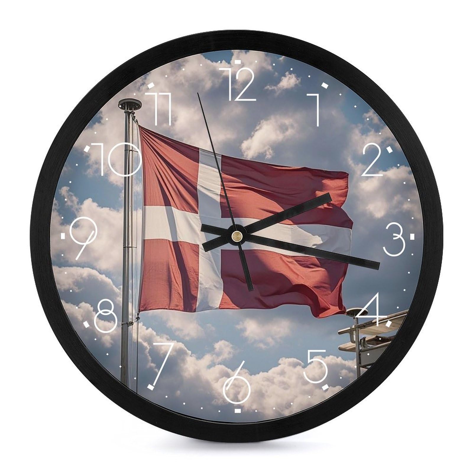 Horloge murale moderne ronde sans tic-tac pendule salon 25cm