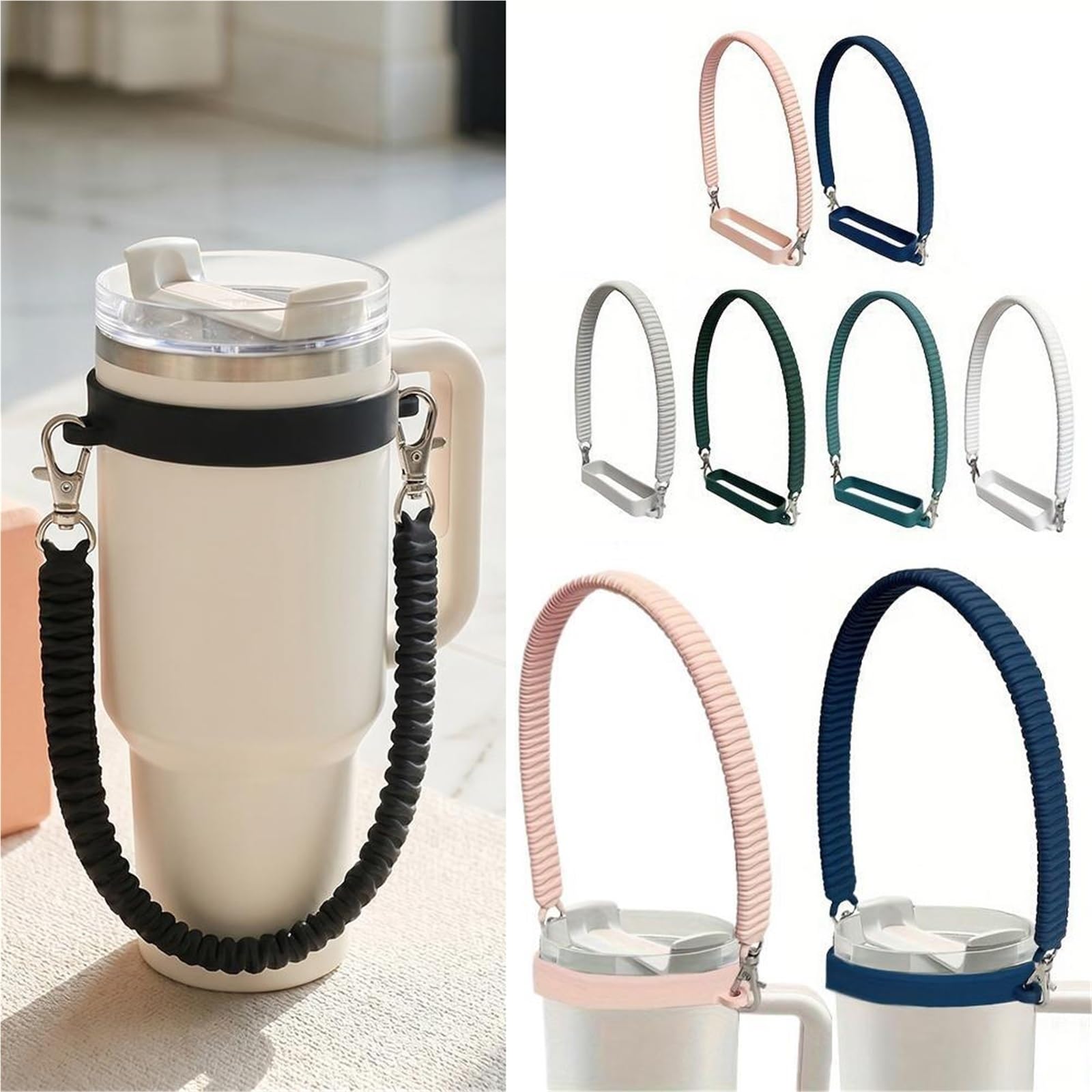Porta Borraccia Tracolla Tazza morbida con manico for bottiglia d'acqua portatile da 3 pezzi
