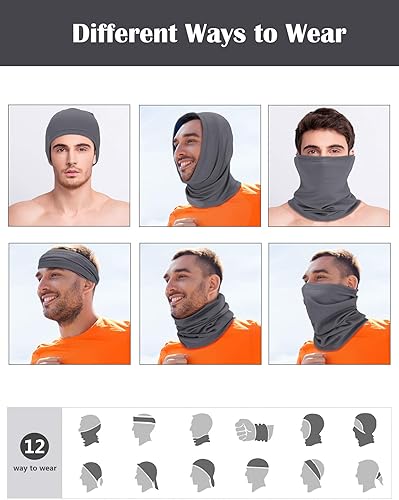 Vista 3 de Geyoga Máscara facial de invierno para hombres, máscara de protección UV, protector solar, transpirable, resistente al viento, polainas