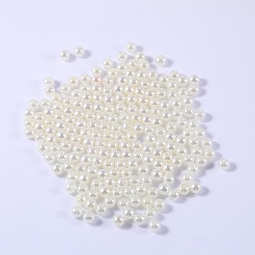 Miniatura 7 de 2400 cuentas de perlas para manualidades, cuentas redondas de perlas de 0.157 pulgadas con agujero para fabricación de joyas, manualidades,