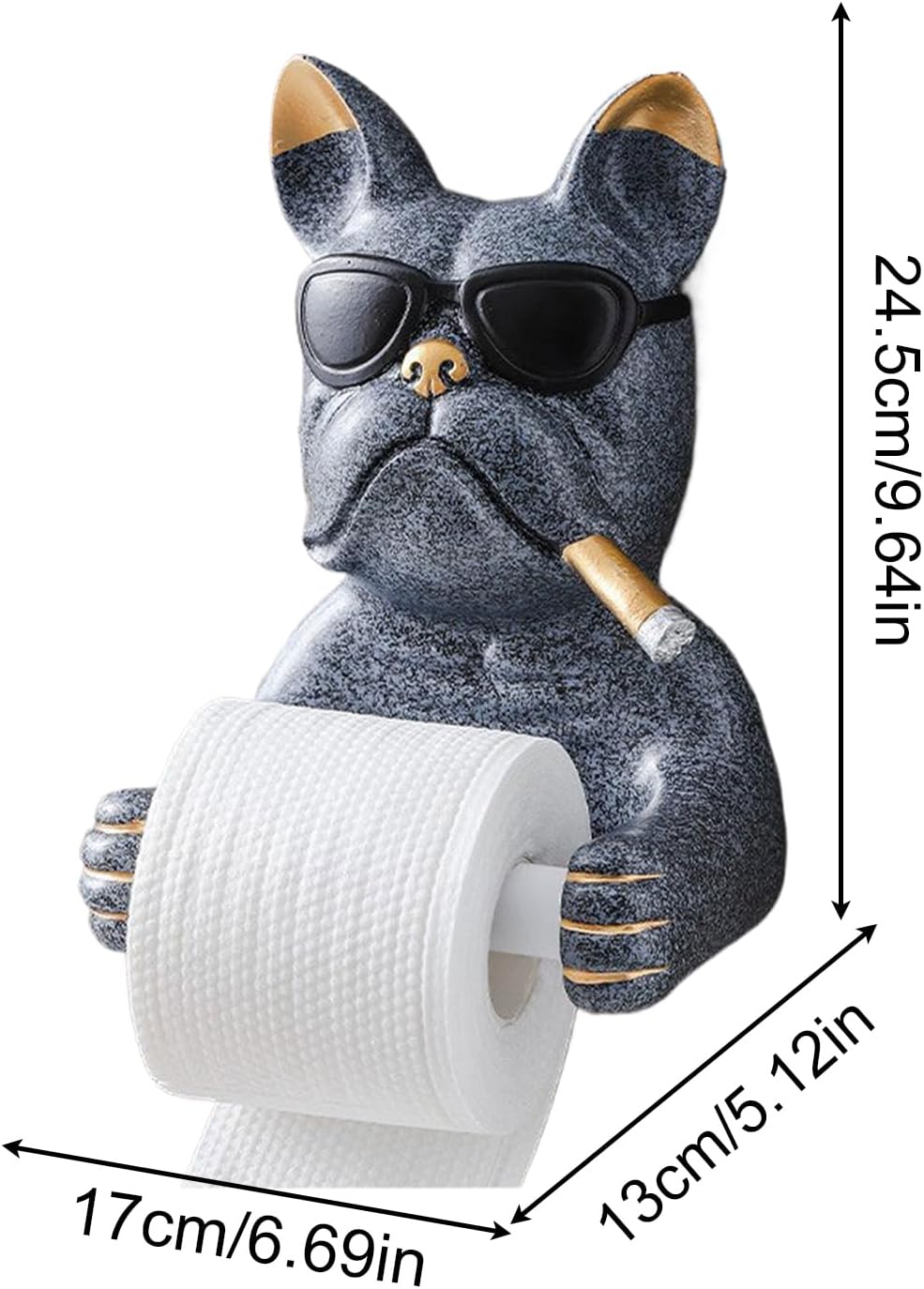 Puppy Roll Rack - Toilet Paper Holder for Nautical Spaces | Artistic Metal Outline with Secure Wall Bracket & Compact Vertical Storage for Restaurant Lavatory, Guest Bath, Comfort Room and L