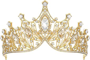 TITIVATE Tiara Crystal Crown Wedding Tiara Bridal Tiara Crystal Rhinestone Tiara Crown Princess Tiara, Crystal, Rhinestone, Alloy,