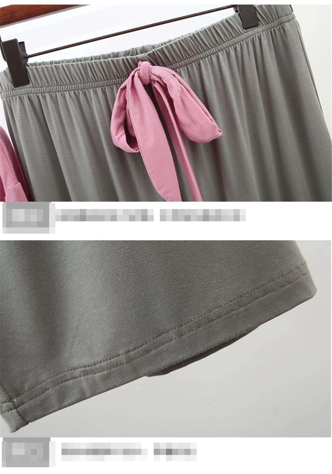 Conjunto de pijama de mujer de color de contraste de algodón cómodo para mujer, Imagen5, talla única