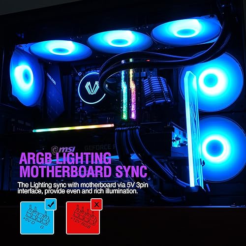 Miniatura 6 de Vetroo V360 - Enfriador líquido de CPU, 3 bombas RGB direccionables de 4.724 in y ventiladores PWM, radiador de 14.173 in 290 W TDP AIO
