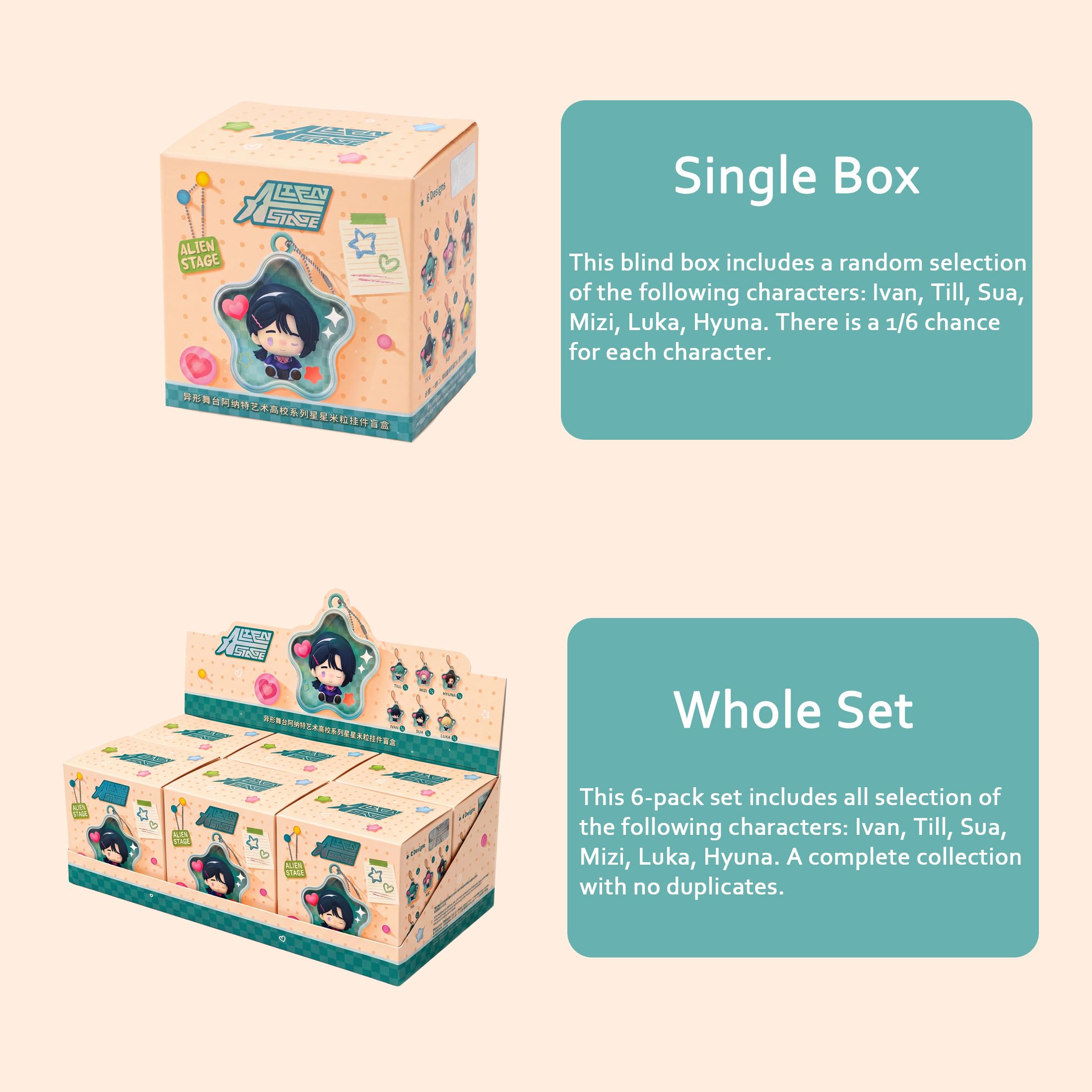 YJacuing Alien Stage Anakt Arts High School Series Blind Box Star Portachiavi