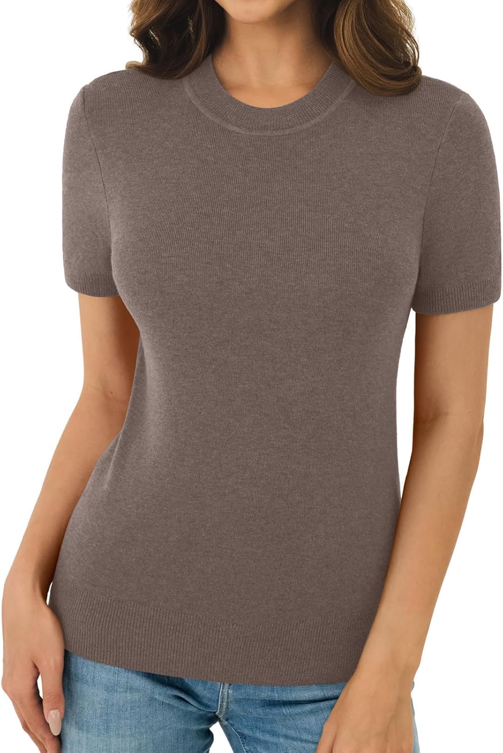 Women's Soft Short Sleeve Wool Blend Pullover Sweater for Business Casual & Fashion - Image 5