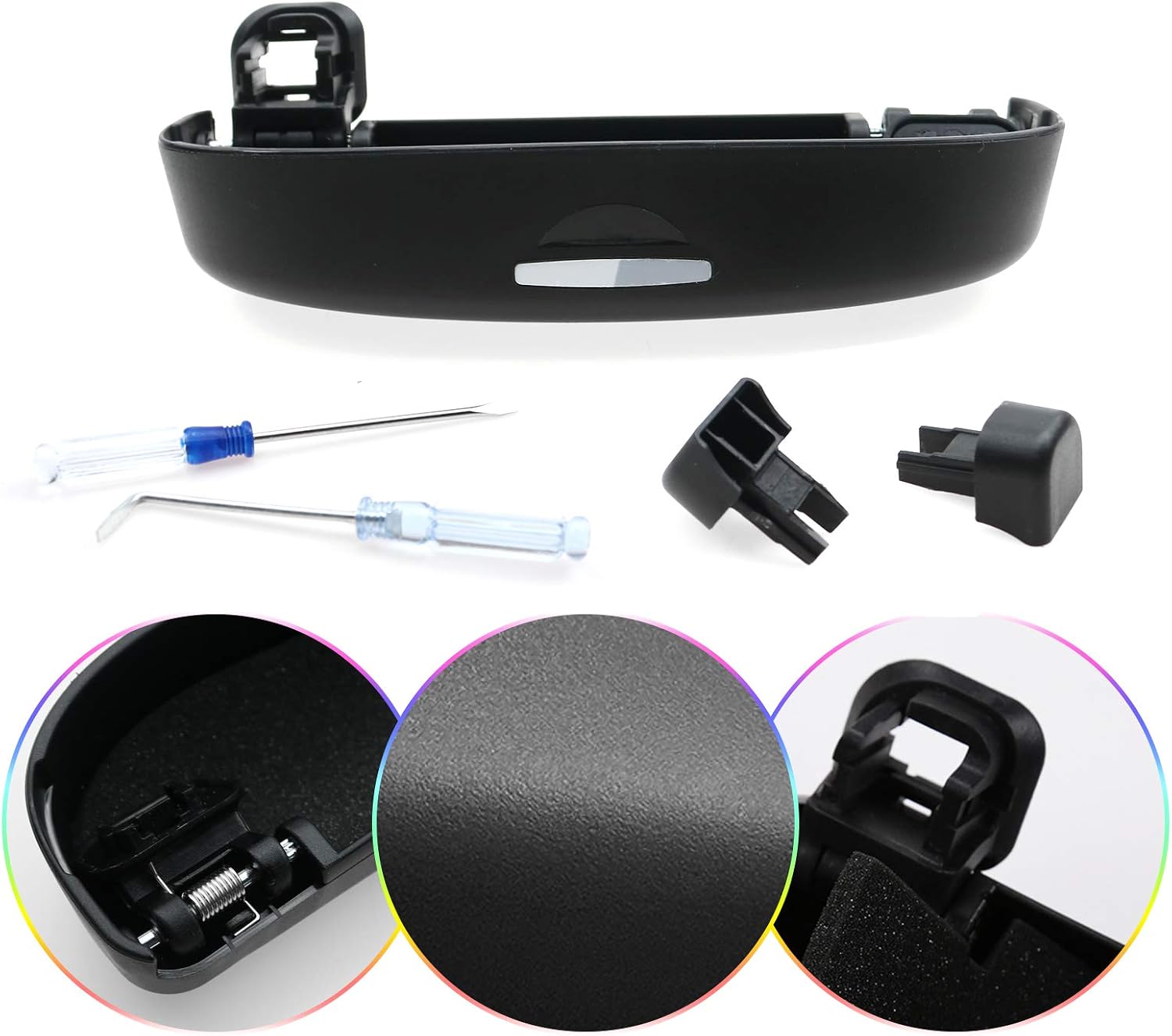 SKTU for 2021 2022 2023 2024 Toyota Venza Car Sun Visor Eye Glasses Holders 2023 2024 Venza Sunglasses Eyeglasses Storage Box Organizer Venza 2023 2024 Accessories with Installation Tool (Black)