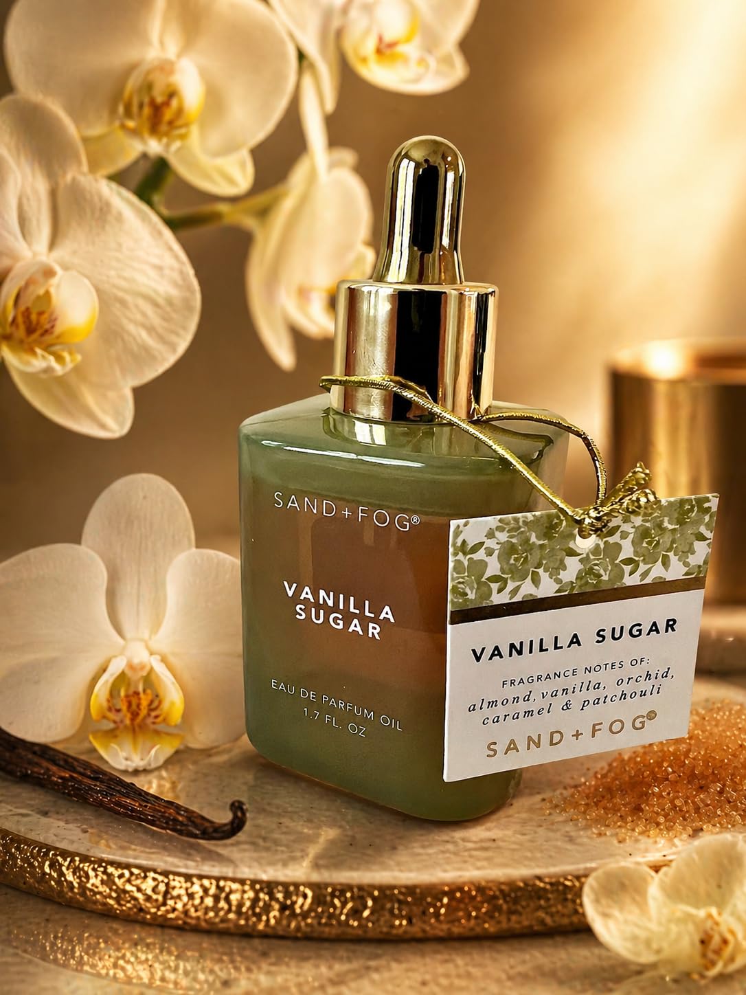 Vanilla Sugar Perfume Oil Dropper for Women by Sand and Fog 1.7 FL OZ, 50 ml, Notes of Almond, Vanilla, Orchid, Caramel