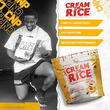 CNP Professional Cream of Rice Carbohydrate, Low Sugar, for Energy & Recovery with Easy Digestion, 2kg 40/80 Servings 8 Flavours (2kg Doughlightful)