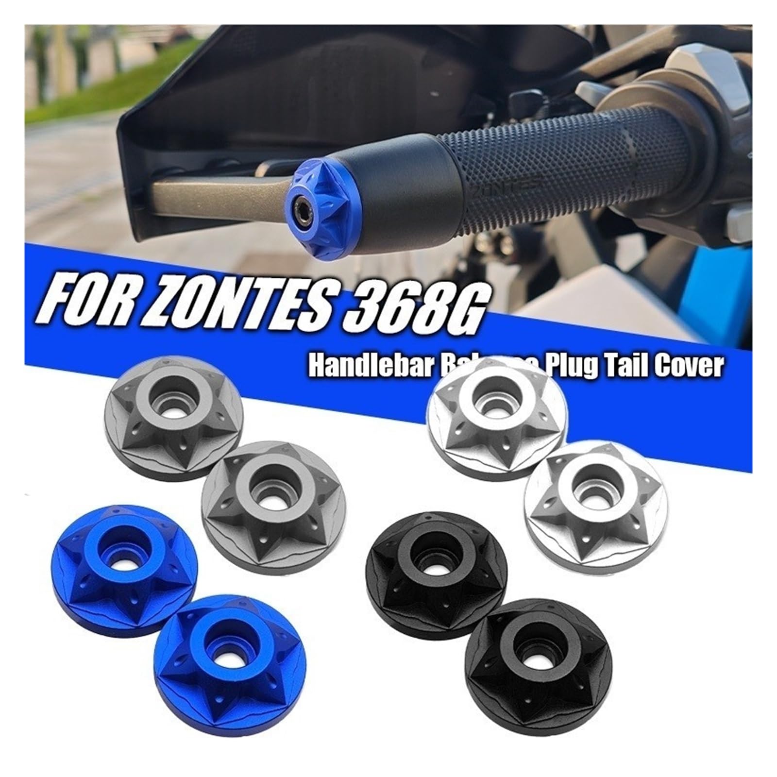 Moto Poignées Guidon Bouchons D'extrémité Bouchons D'équilibre Guidon pour Zo&ntes 368G 501G