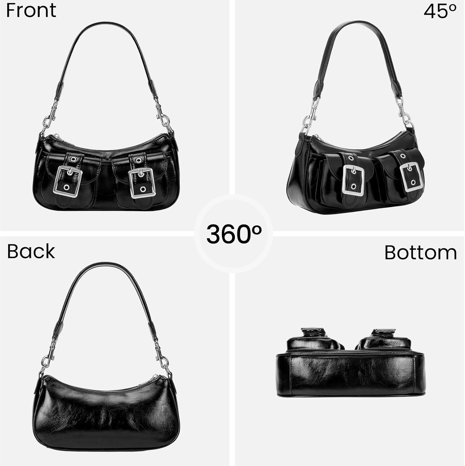 Shoulder Bag for Women Y2k Purse Leather Hobo Tote Handbag Trendy Going Out Purse Crossbody Everyday Purse - Image 6