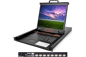 8 Port Rack Mount KVM Console with 19" Rackmount Monitor