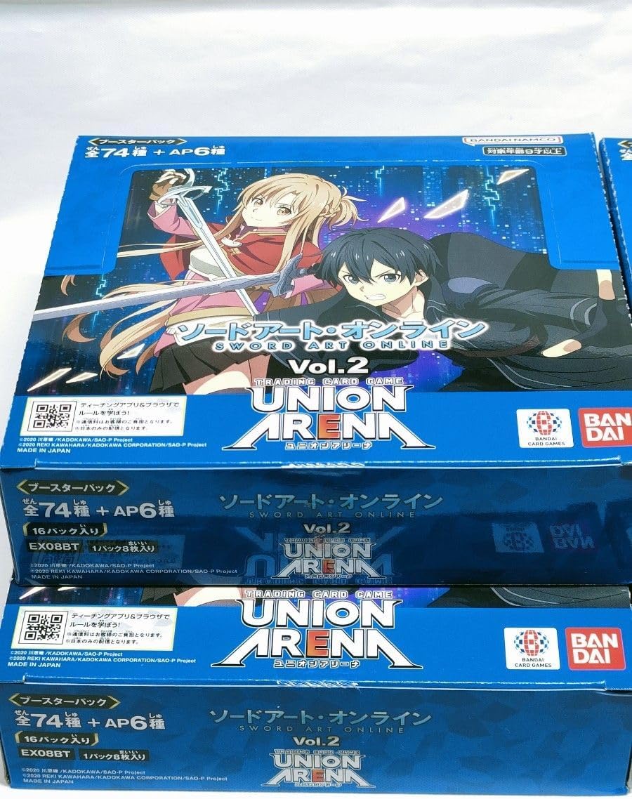 ユニオンアリーナ　ソードアートオンライン　sao 4box テープ付き　第ニ版 ユニオンアリーナ アート オンラインVol.2 4BOXセット テープ UNION