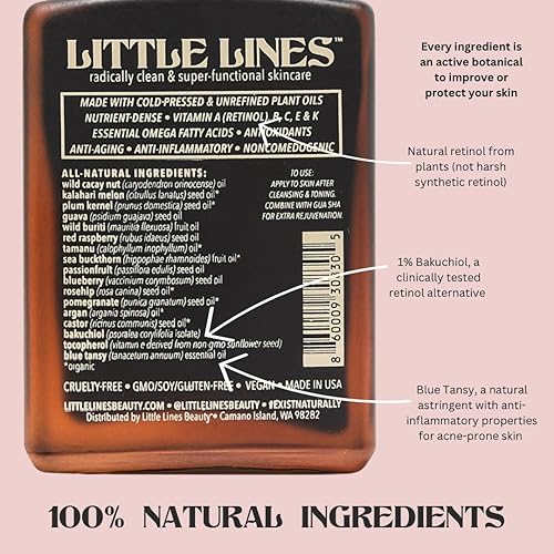 Miniatura 5 de Suero de aceite facial de Bakuchiol botánico | Alternativa holística de retinol | Mezcla sin agua de 17 productos botánicos | Cuidado natural de la