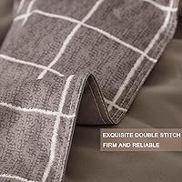 Vista 5 de Nanko Juego de Funda de Edredón de Cuadrícula Individual, 2 Piezas 1200 TC Microfibra de Lujo Funda de Edredón de Plumón con Cierre de Cremallera