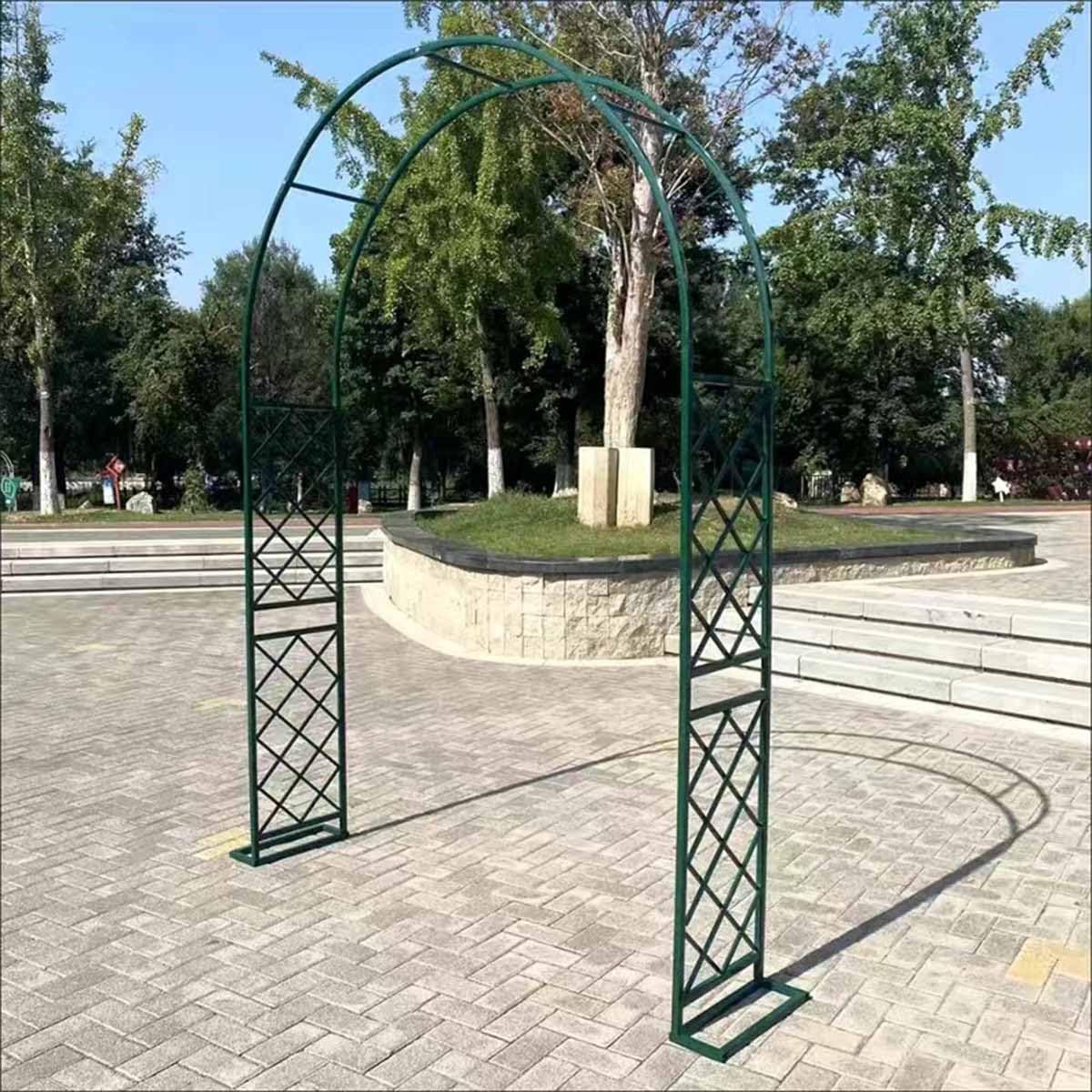 Arco da giardino in metallo alto 250 cm, graticcio autoportante per piante per rose verde, 220 x 250 cm, perfetto per decorazioni da giardino ed eventi all'aperto