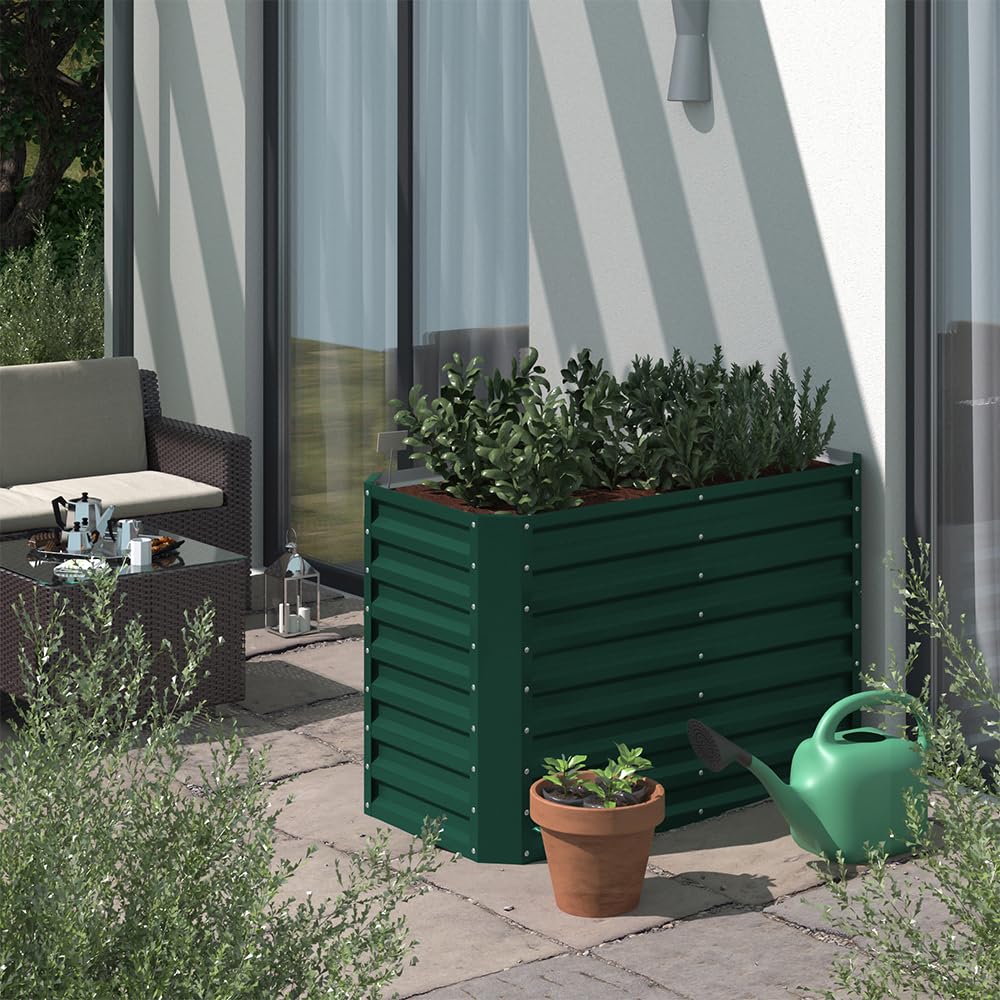 OK-Living Letto per orto rialzato, Verde, 120 x 60 cm, per la coltivazione e crescita di ortaggi e erbe aromatiche