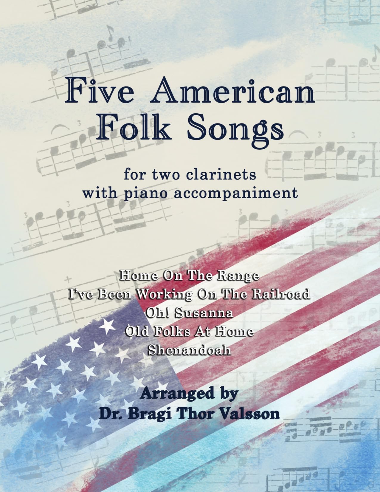 Five American Folk Songs pour deux clarinettes et piano, édition en anglais