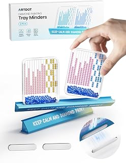 ARTDOT 2 Pack Diamond Art Tray Holder Kits for Adults, Tray Tool & Accessories for Diamond Painting Light Pad, Easel, Drafting Table