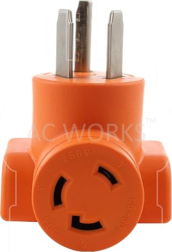 Miniatura 4 de AC WORKS Adaptador de salida de pared para secadora de 30 amperios y 3 clavijas (para bloqueo L6-30 30A 250V)