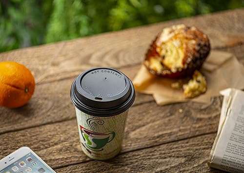 Miniatura 6 de PaperMade Tapas desechables negras para tazas de café (1000 tapas), tapas resellables para bebidas calientes o frías, 1 funda para la mayoría de