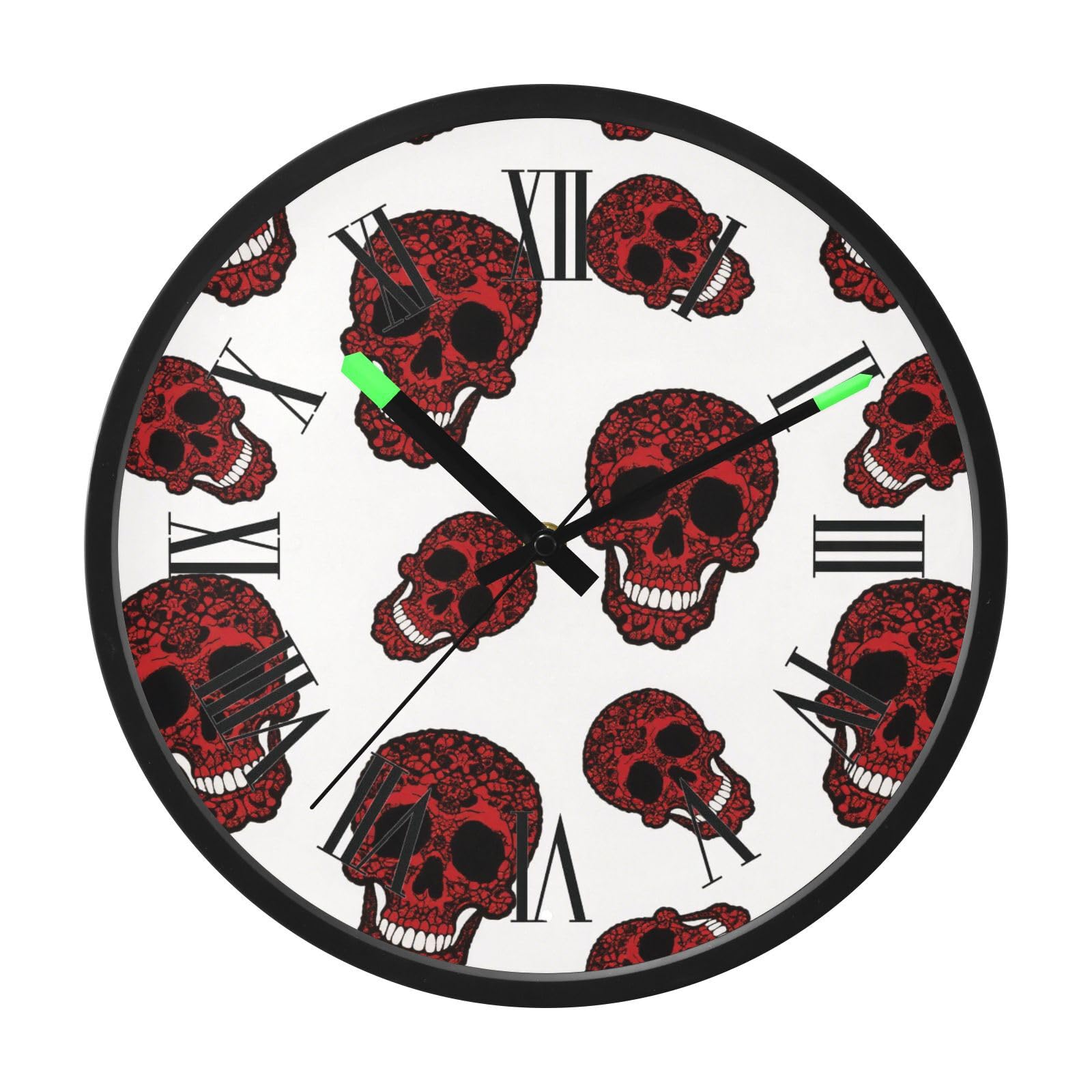 Horloge Halloween tête de mort lumineuse pour décorer le salon et la chambre avec style