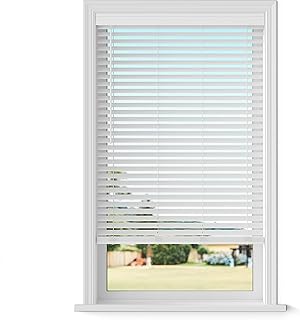 Lumino 2" Faux Wood Blinds - Smooth Slat, 23" W x 64" L White