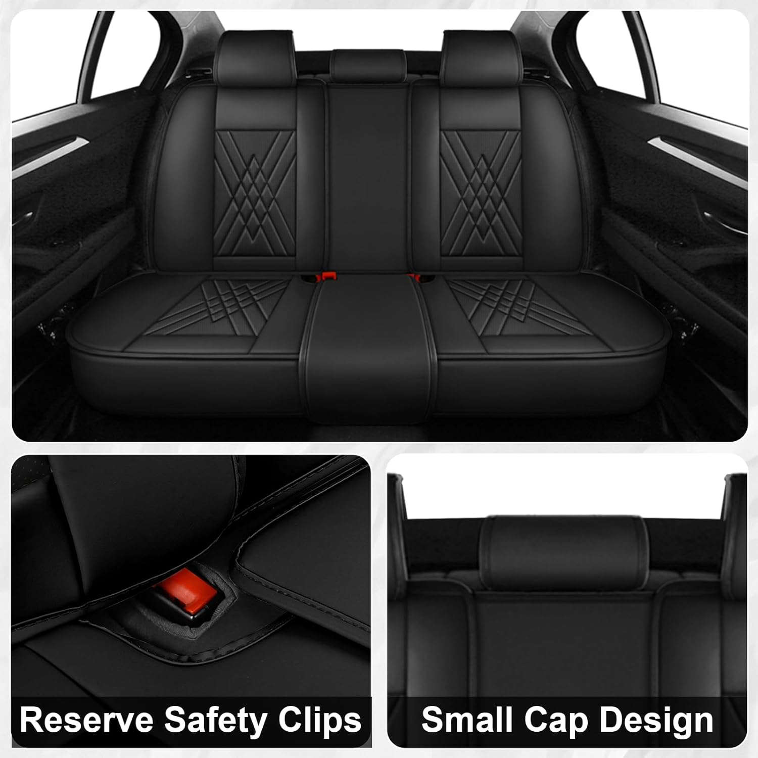 Car Seat Covers Fit for Buick Envista 2024-2025, 3D Waist Support & Premium Nappa Leather,Waterproof,Scratch-Resistant(Black, Full Set)