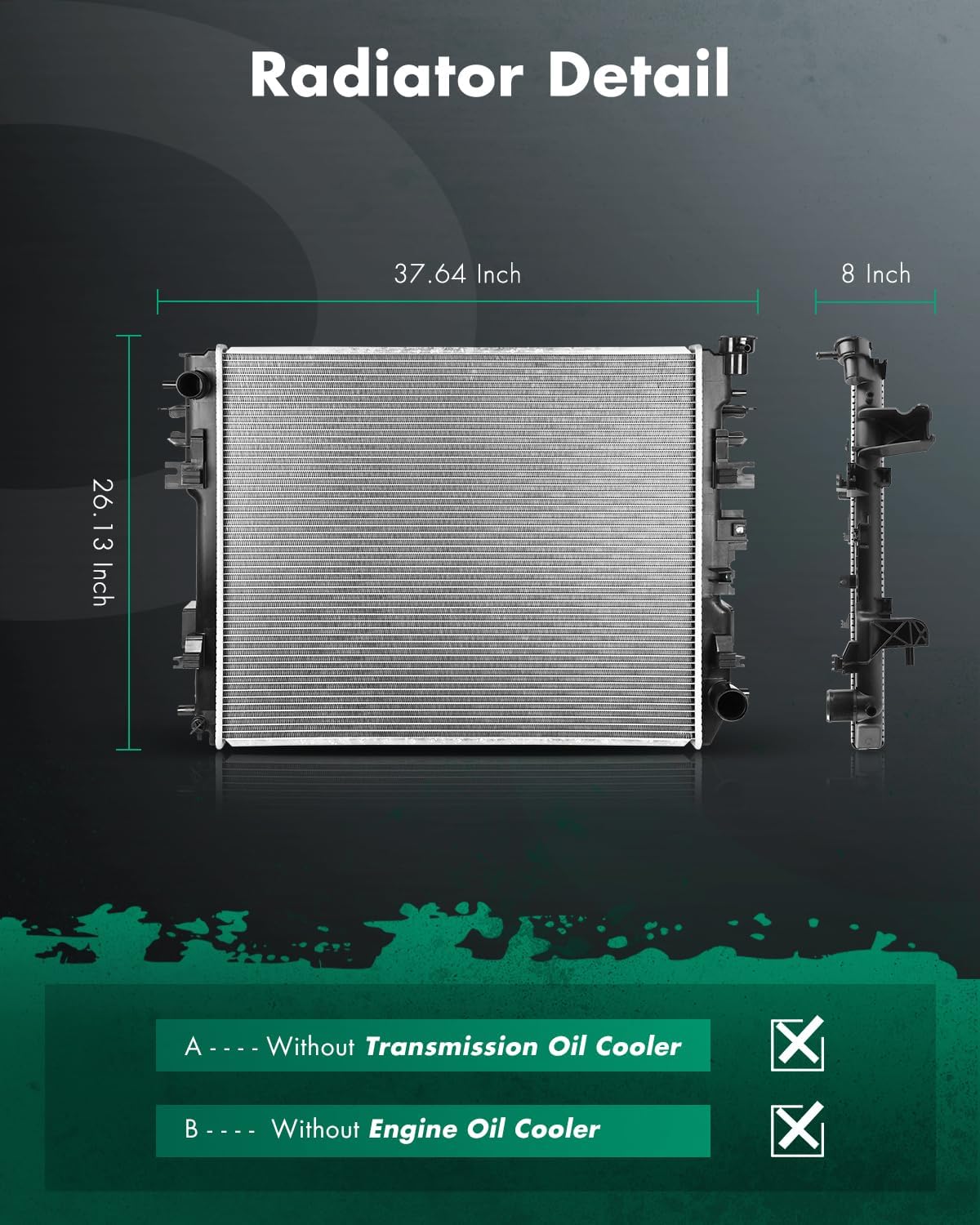 SCITOO Car Engine Radiator for Dodge for Ram 1500, for Ram 2500 2009-2010 & for Ram 1500 2011-2018, 1500 Classic 2019-2022, 2500/3500 2011-2013, 3.7L 4.7L 5.7L, Replace 13129