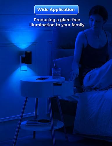 Miniatura 49 de L LOHAS LED Luz nocturna enchufable, luces nocturnas modernas enchufables a la pared, sensor de atardecer a amanecer, blanco suave 3000K, brillo